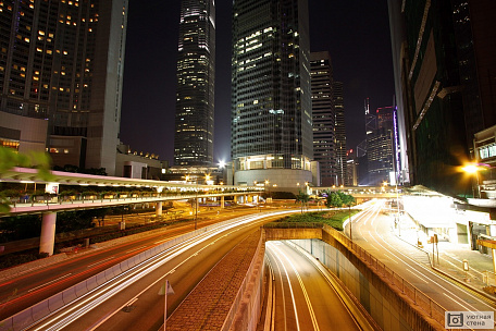 Фотообои Дороги в центре Гонконга