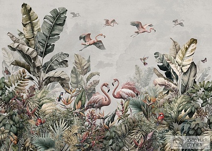 Фламинго в глубине джунглей
