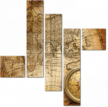 Старинная карта и компас