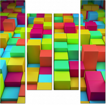 Разноцветные кубы 3D