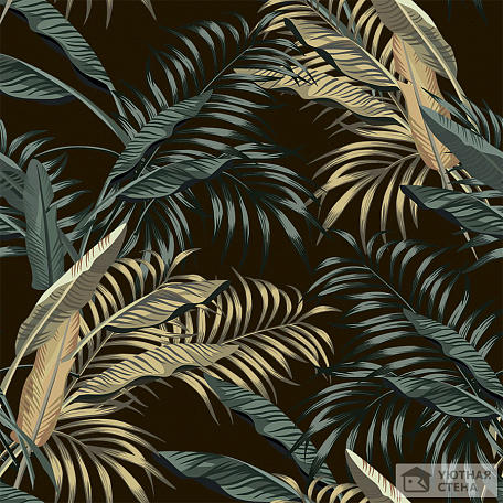 Зеленые и золотистые пальмовые ветви