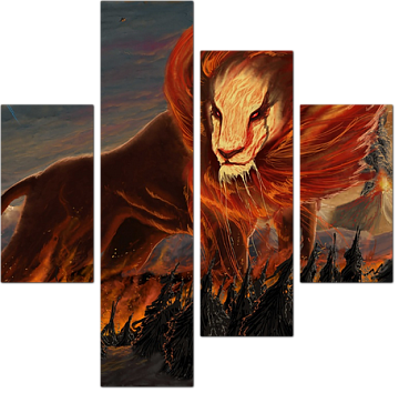 Мистический огненный лев