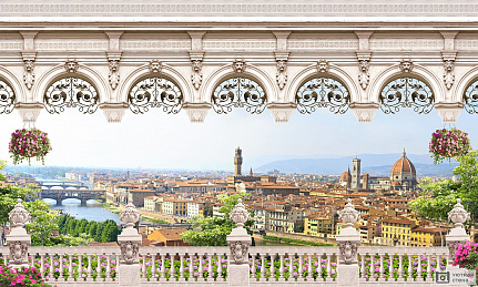 Фотообои Балкон с видом на Флоренцию. Италия