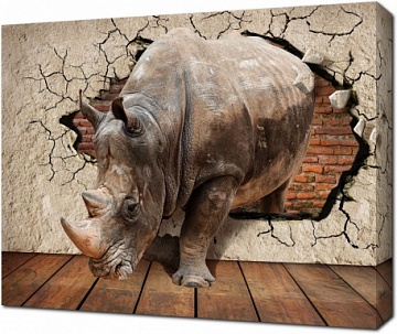 3D носорог