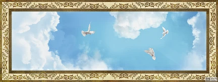 Небо и голуби с орнаментом