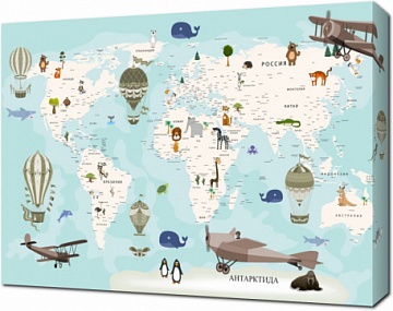 Карта для детей с самолетами