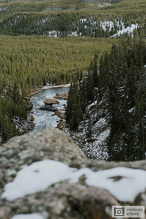 Вид с горы на холодный ручей