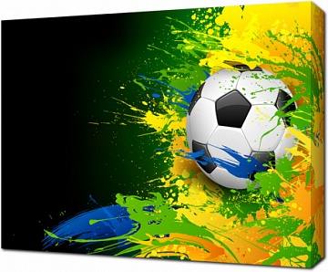 Футбольный мяч в цветах бразильского флага