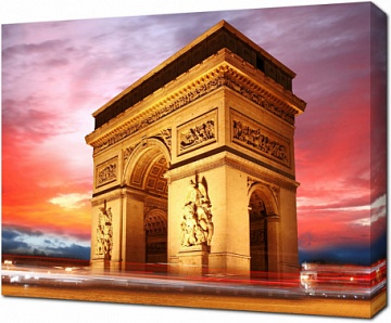 Закат над Триумфальной аркой. Париж. Франция
