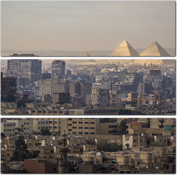Город на фоне пирамид