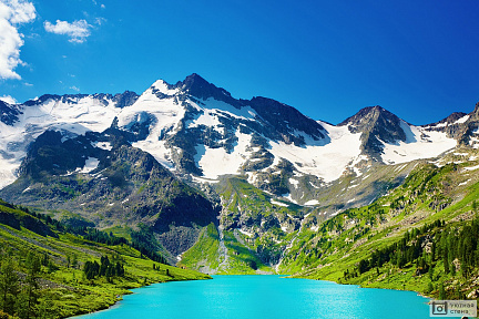 Фотообои Голубое горное озеро