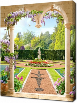 Терраса с аркой с выходом в сад