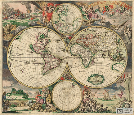 Гарард ван Схаген - Карта мира. 1689 год