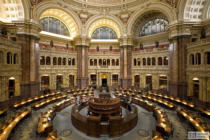 Интерьер Библиотеки Конгресса, Вашингтон, США