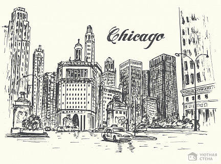 Фотообои Эскиз старого Чикаго