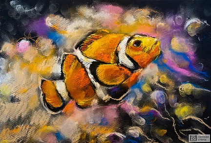 Рисунок с рыбой-клоуном