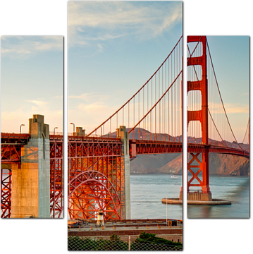 Мост Золотые ворота на рассвете, Сан-Франциско