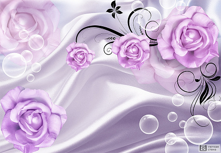 3D Пурпурная роза шелковый фон