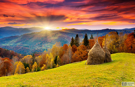 Фотообои Осенний горный пейзаж