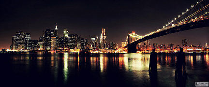 Фотообои Ночные огни небоскребов Нью-Йорка