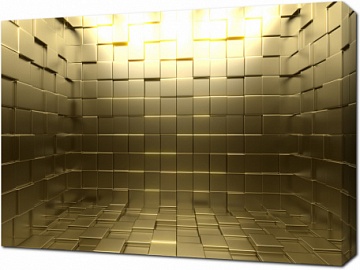 Стена из золотых кирпичей 3D