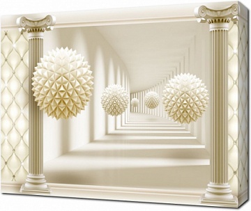 Кремовая композиция с шарами и колоннами