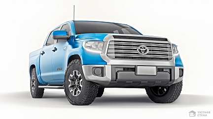 Toyota Tundra полноразмерный синий пикап на белом фоне