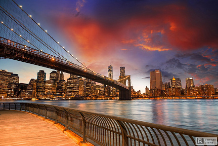 Фотообои Бруклинский мост на закате