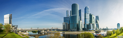 Фотообои Яркая панорама Москва-Сити