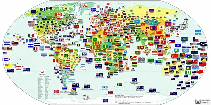 Карта с флагами