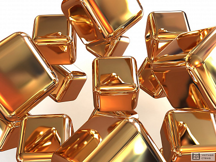 Золотые кубы 3D