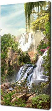 Волшебный пейзаж с водопадом