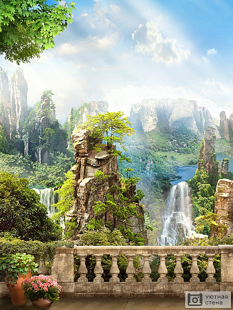 Фотообои Терраса с видом на сказочный пейзаж