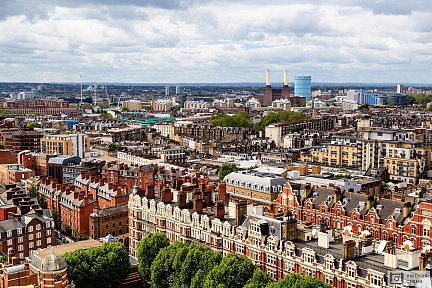 Фотообои Вид сверху на дома Лондона. Англия