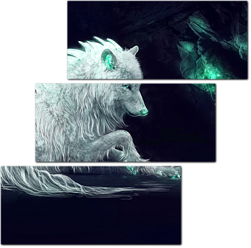 Мистический снежный волк