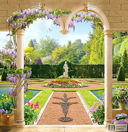 Терраса с аркой с выходом в сад