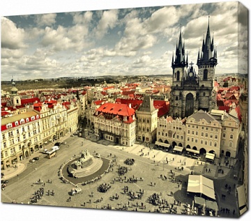 Панорама Праги с высоты. Чехия