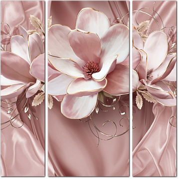 Нежно-розовые объемные цветы