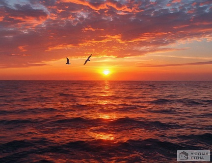 Золотой закат на море
