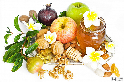 Яблоки, мед и орехи