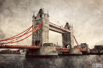 Фотообои Тауэрский мост в старинном стиле, Лондон, Великобритания