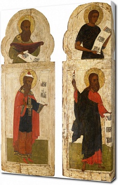 Две панели из иконостаса с праотцами Авелем и Ноем и пророками Исайей и Захарией XVII в.