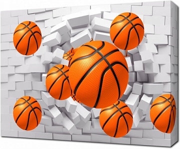 Баскетбольные мячи пробивающие стены