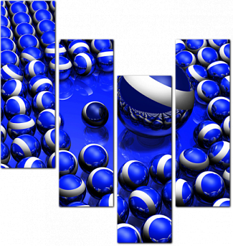 Сине-белые шары 3D