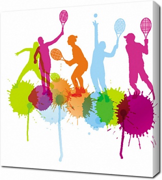 Разноцветные теннисисты