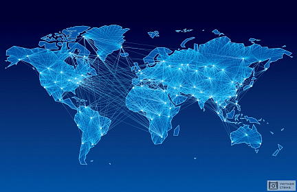 Глобальные сети на карте мира