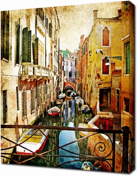 Фотография канала Венеции в ретро стиле