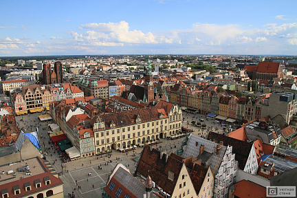 Фотообои Вид сверху на Вроцлав. Польша