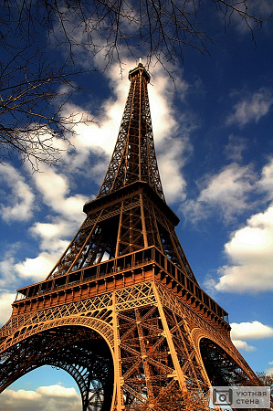 Фотообои Вертикальное изображение Эйфелевой башни, Париж