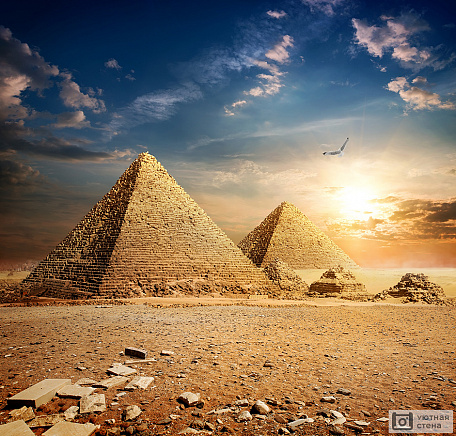Фотообои Две пирамиды на закате